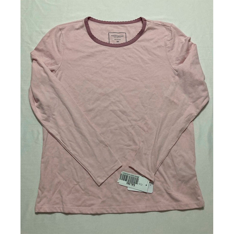 CHARTER CLUB Women’s pajama top long sleeve PINK XS