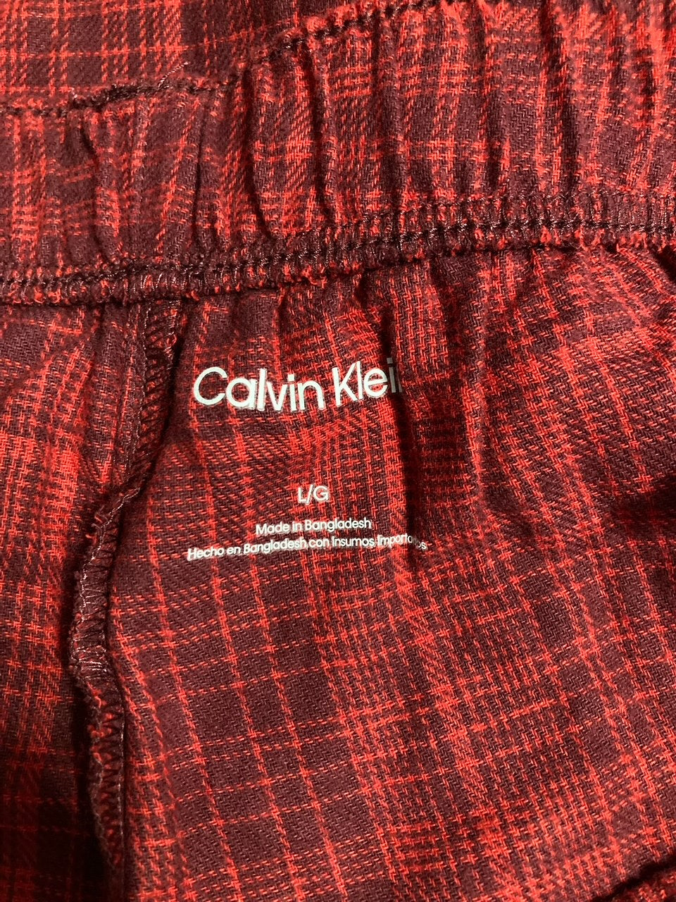 CALVIN KLEIN Printed cotton pajama pants RED L
