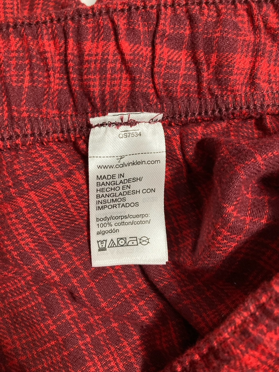 CALVIN KLEIN Printed cotton pajama pants RED L