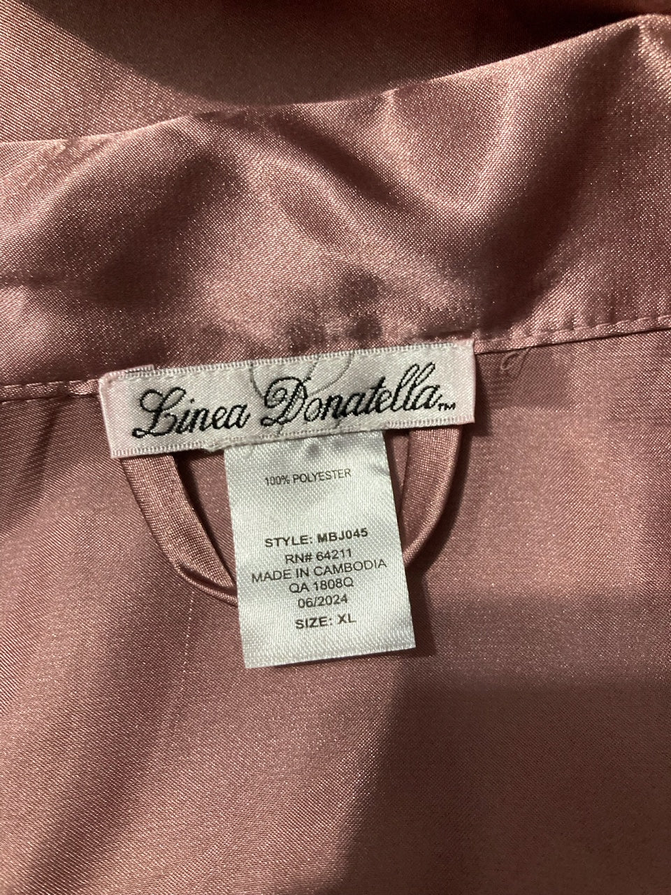 LINEA DONATELLA Satin pajama top PINK XL