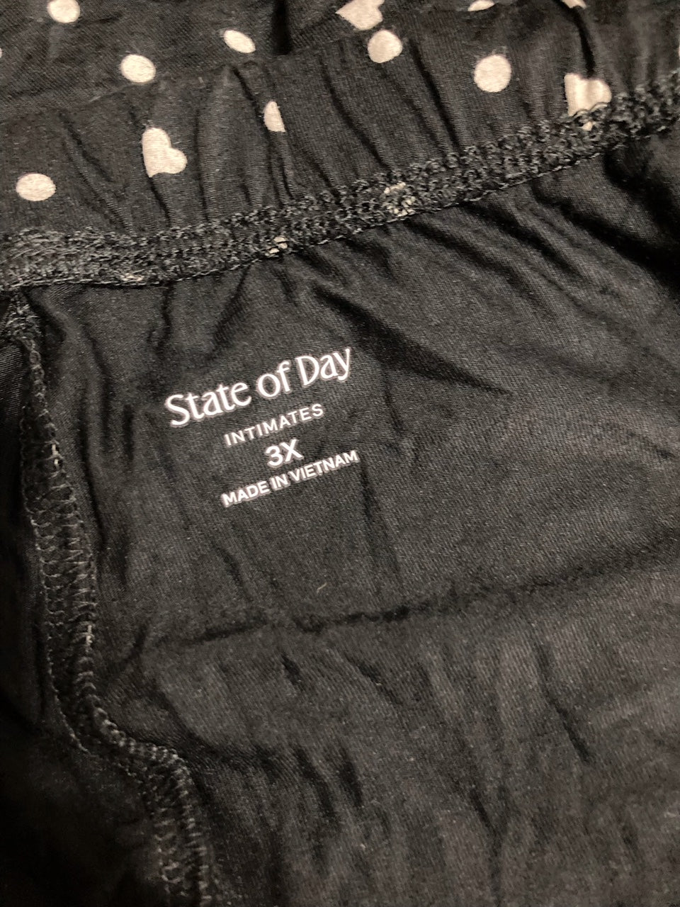 STATE OF DAY pajama pants BLACK 3X
