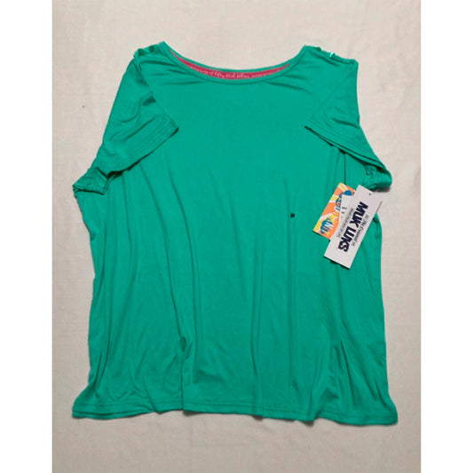 NWD MUK LUKS T Shirt Round Neck Aqua Marine 1X