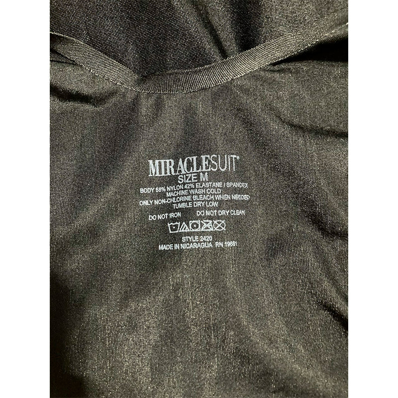 MIRACLESUIT Womens Comfy Curves Firm Control Bodysuit BLACK M