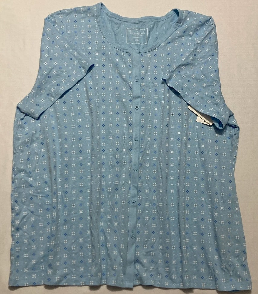CHARTER CLUB Short-Sleeve Pajama top BLUE XXL