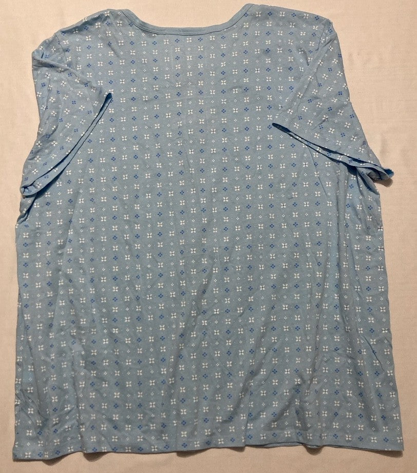 CHARTER CLUB Short-Sleeve Pajama top BLUE XXL