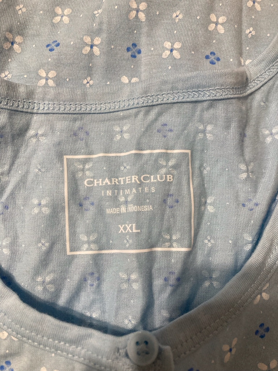 CHARTER CLUB Short-Sleeve Pajama top BLUE XXL
