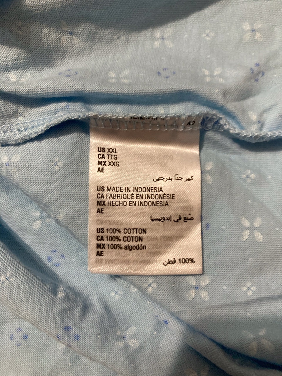 CHARTER CLUB Short-Sleeve Pajama top BLUE XXL