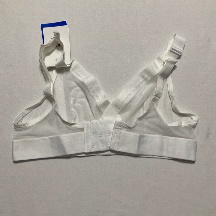 DKNY Sheers Wirefree Softcup Bralette Bra WHITE XL