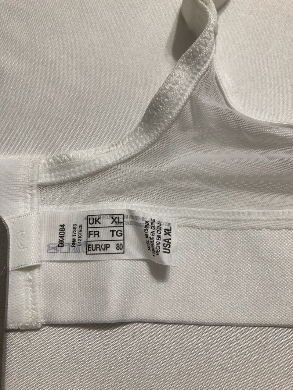 DKNY Sheers Wirefree Softcup Bralette Bra WHITE XL
