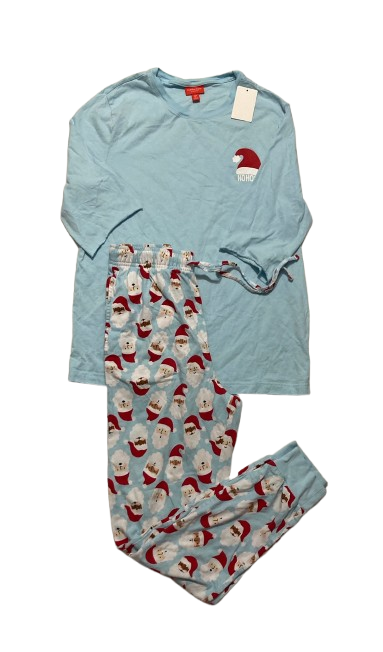 NWD HOLIDAY LANE Santa Cotton Matching Family Pajamas Set BLUE S