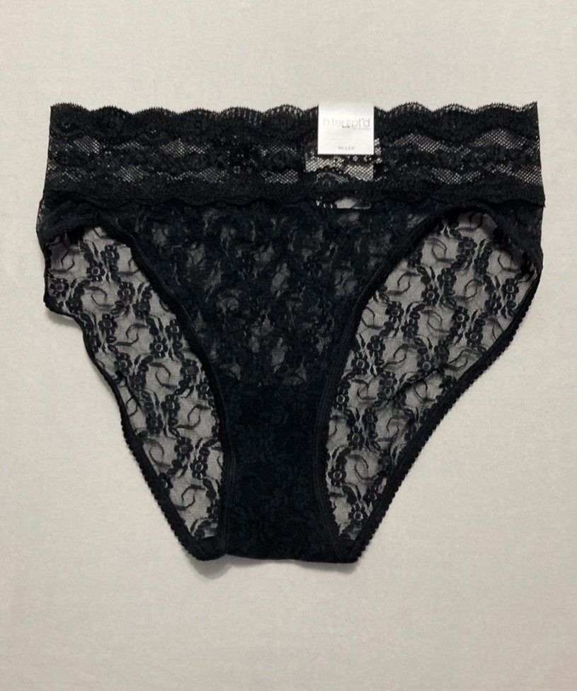 B.TEMPT'D Lace Kiss Hi Leg Brief Panty BLACK S