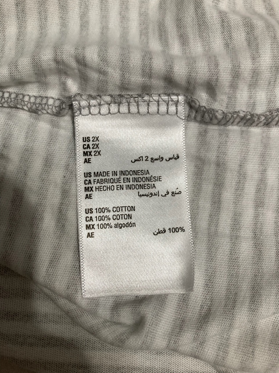CHARTER CLUB Striped Cotton Sleepwear Pajama top GRAY 2X