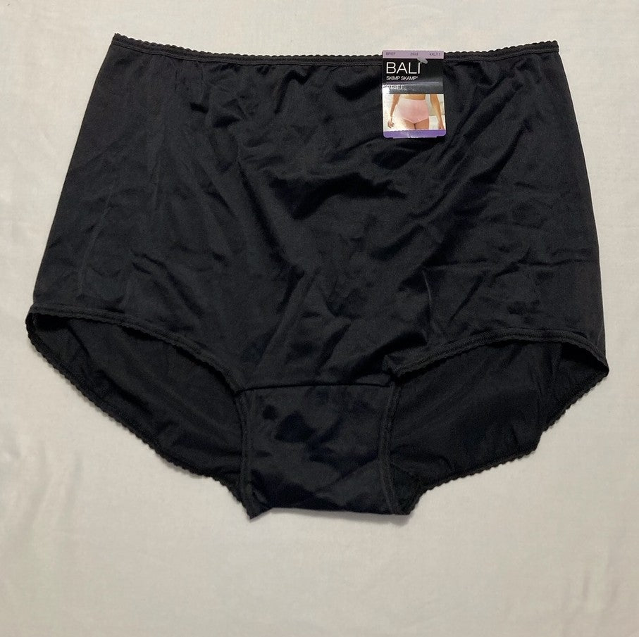 BALI Skimp Skamp Brief Underwear Panties Smoothing Stretch BLACK 4XL