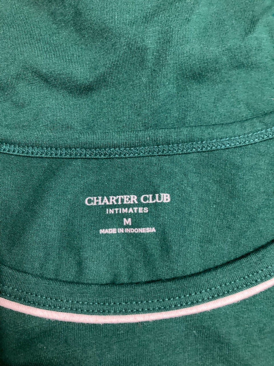 CHARTER CLUB Long-sleeve Jersey Pajama Top GREEN M