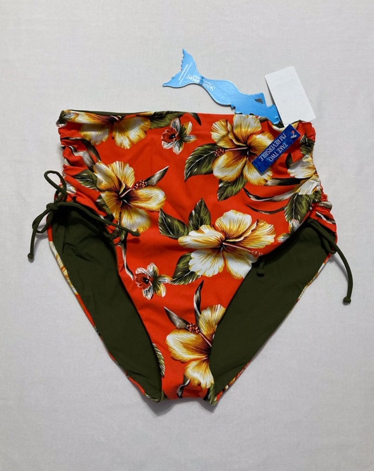 SKINNY DIPPERS Swimwear High Waist Reversible Suit Bottom MULTICOLOR L