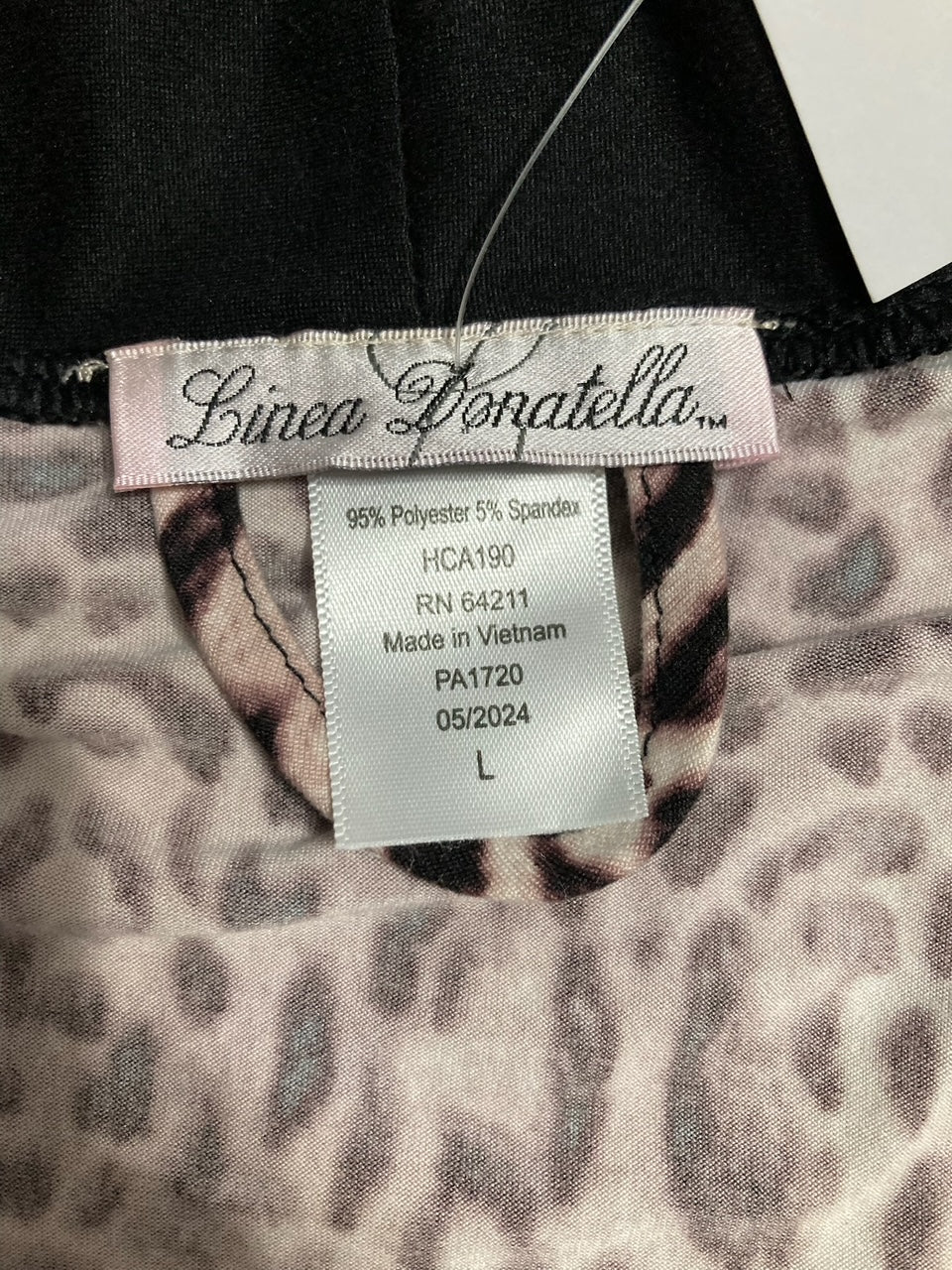 LINEA DONATELLA 2-Piece Leopard Skin Knit Pajama Set Only pants and robe TAUPE L