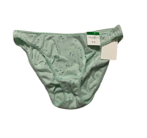 NWD CHARTER CLUB Pretty Everyday Cotton Bikini Underwear GREEN MINT L