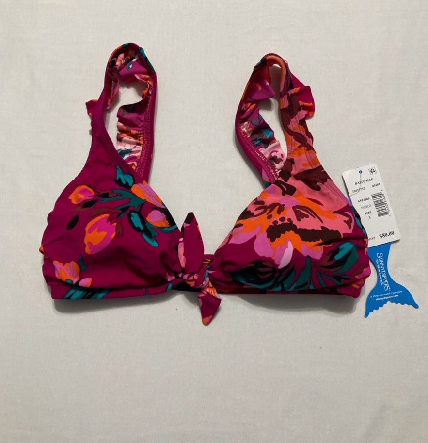 SKINNY DIPPERS Swimwear Daisy Mae Scoop Neck Soft Cup Bikini Top MULTICOLOR S