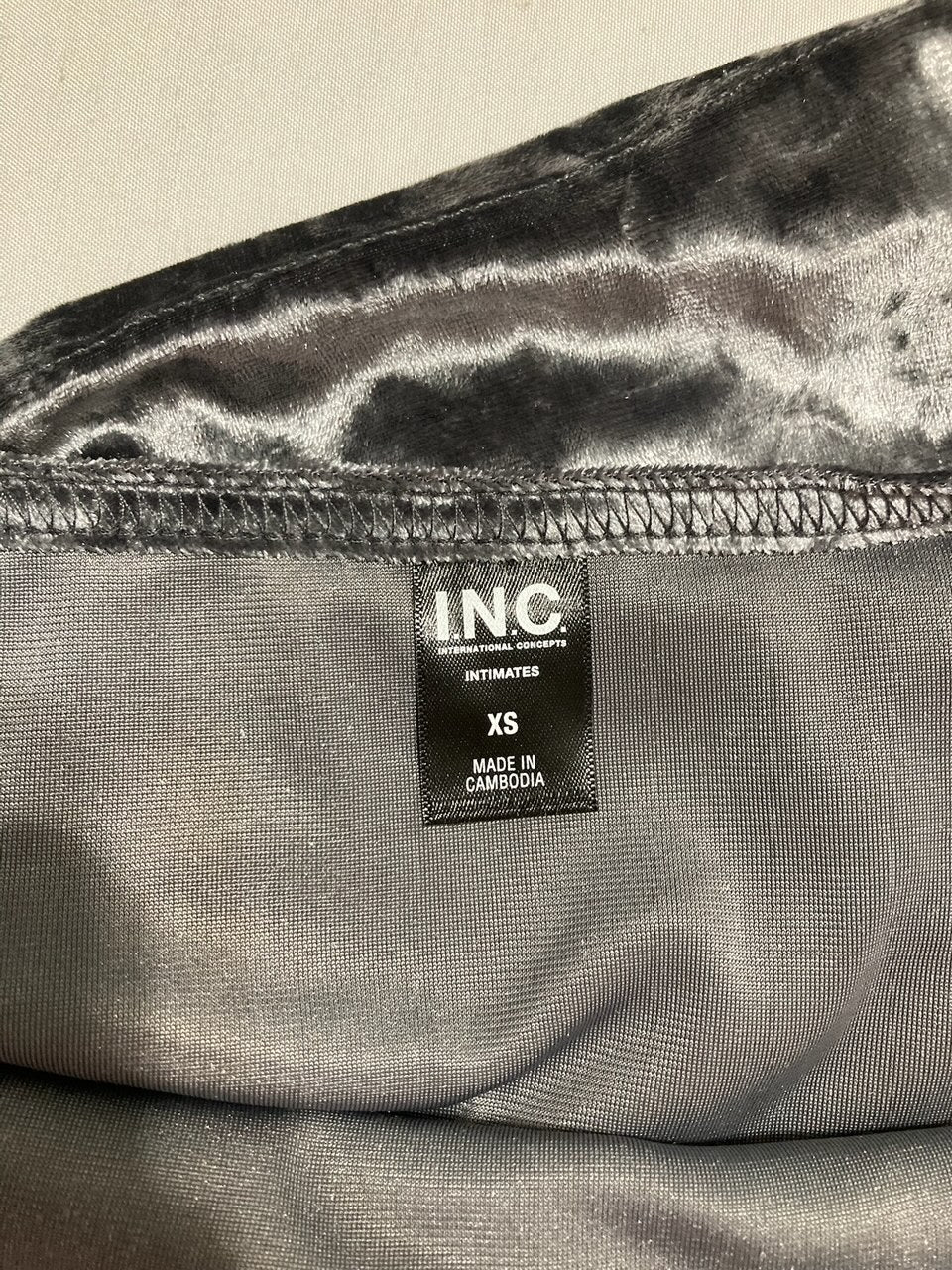 I.N.C Crushed Velvet Pajama Set GRAY XS