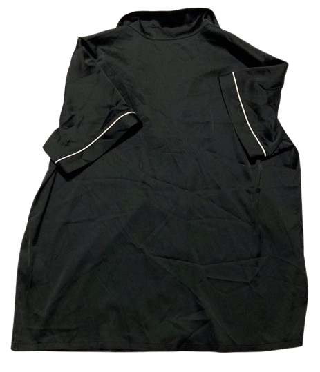 I.N.C Satin Notch Collar Pajama Top BLACK M