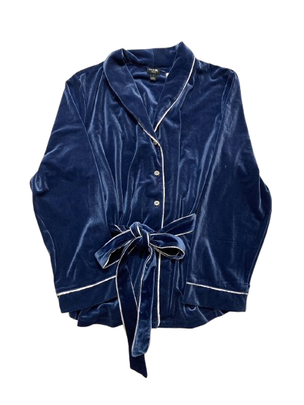 I.N.C Velvet Shawl Pajama Robe NAVY L