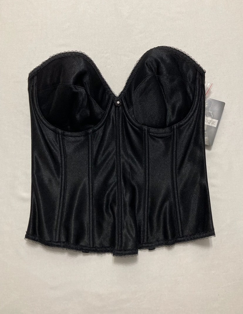 DOMINIQUE Strapless Low Back Satin Longline Bridal Bra Corse BLACK 36B