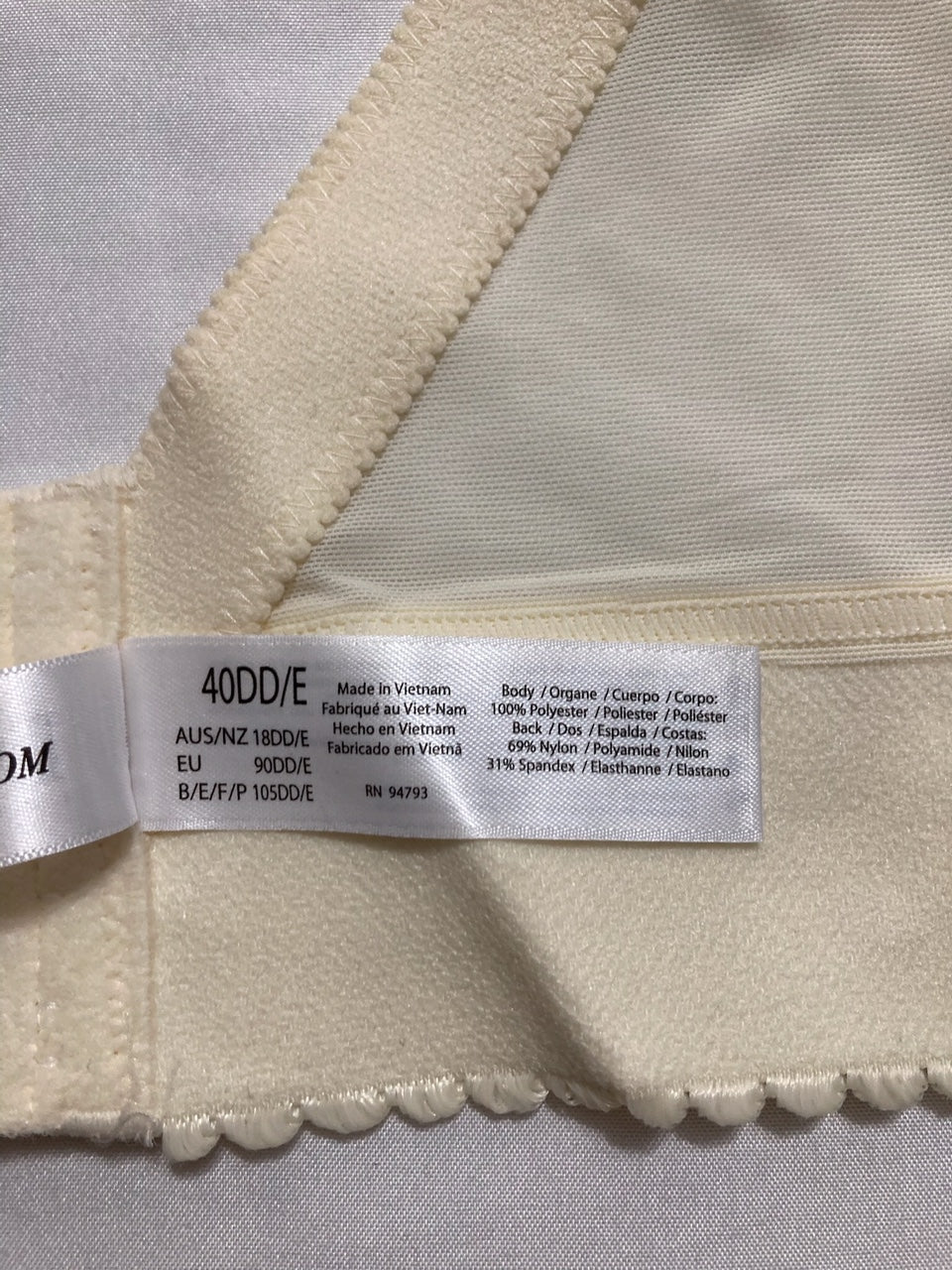 DOMINIQUE Noemi Backless Strapless Bustier Bridal Bra WHITE 40DD