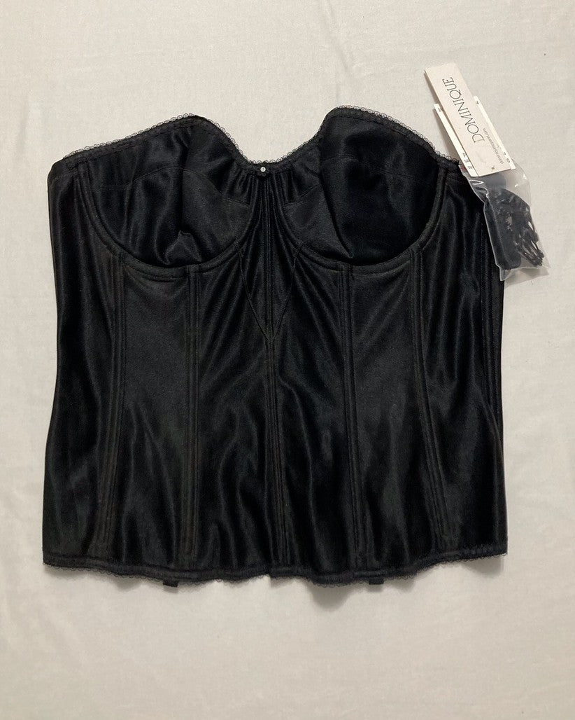 DOMINIQUE Backless Strapless Juliette Satin Longline Bra BLACK 38C