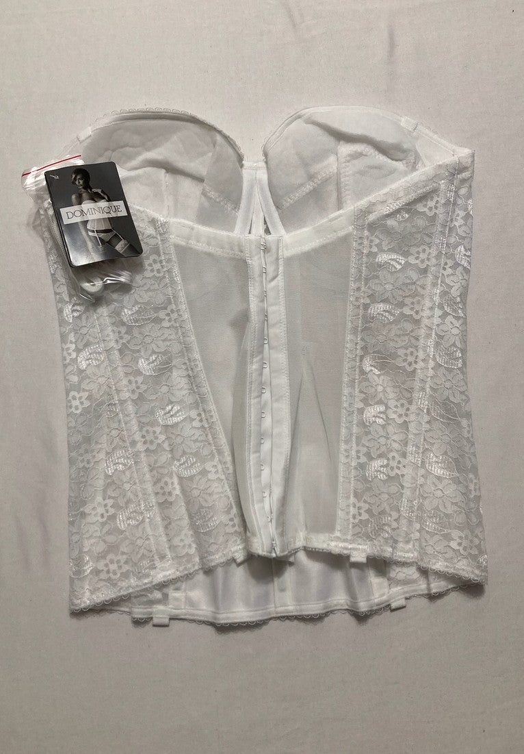 DOMINIQUE Lace Longline Corset Bustier Bra Strapless Bra Seamless WHITE 34DD