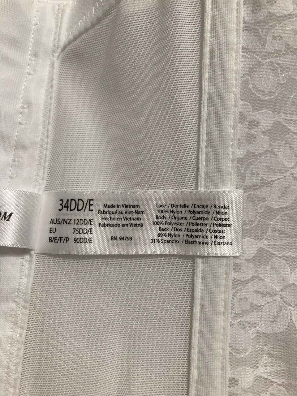DOMINIQUE Lace Longline Corset Bustier Bra Strapless Bra Seamless WHITE 34DD