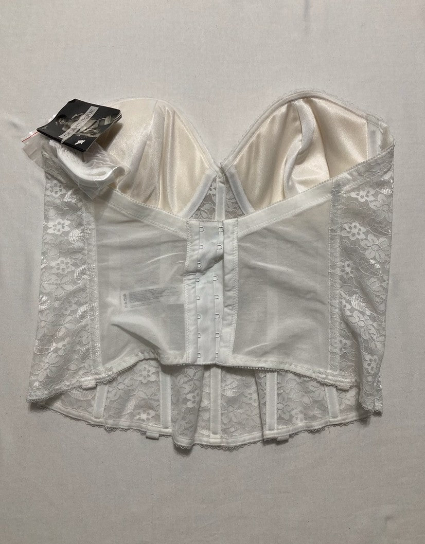 DOMINIQUE Strapless Push-Up Longline Bra Low Back Corset Padded Cups WHITE 38B