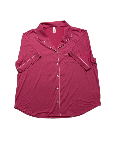FLORA NIKROOZ Button Down Shorty Pajama top PINK L