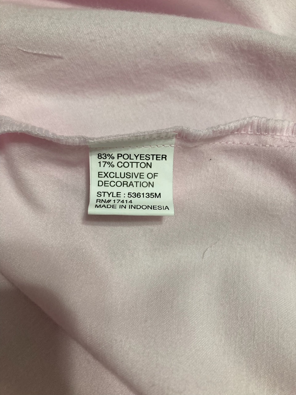 MISS ELAINE Long Nightgown, Brushed Back Satin PINK L