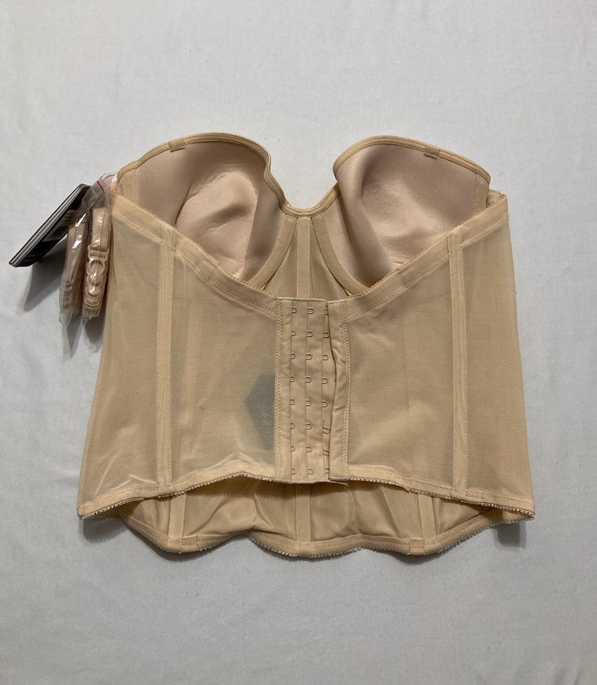 DOMINIQUE Longline Strapless Bra Low Back Hidden Underwire Convertible NUDE 36B
