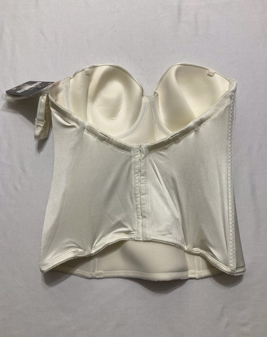 DOMINIQUE Seamless Padded Longline Strapless Bra Detachable Garters BONE 36C