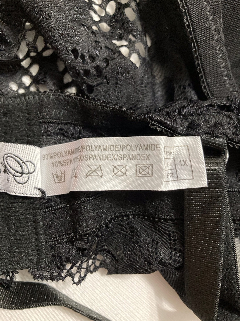 OH LA LA CHERI Page Unlined Lace Cup Chemise with G-String BLACK 1X