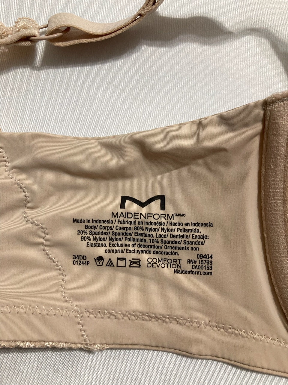 MAIDENFORM T-Shirt Bra Underwire Bra Full Coverage Bras ALMOND 34DD