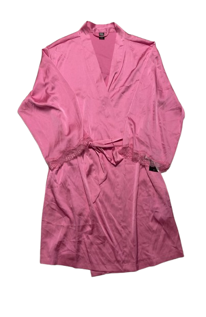 I.N.C Lace-trim Stretch Satin Robe PINK S