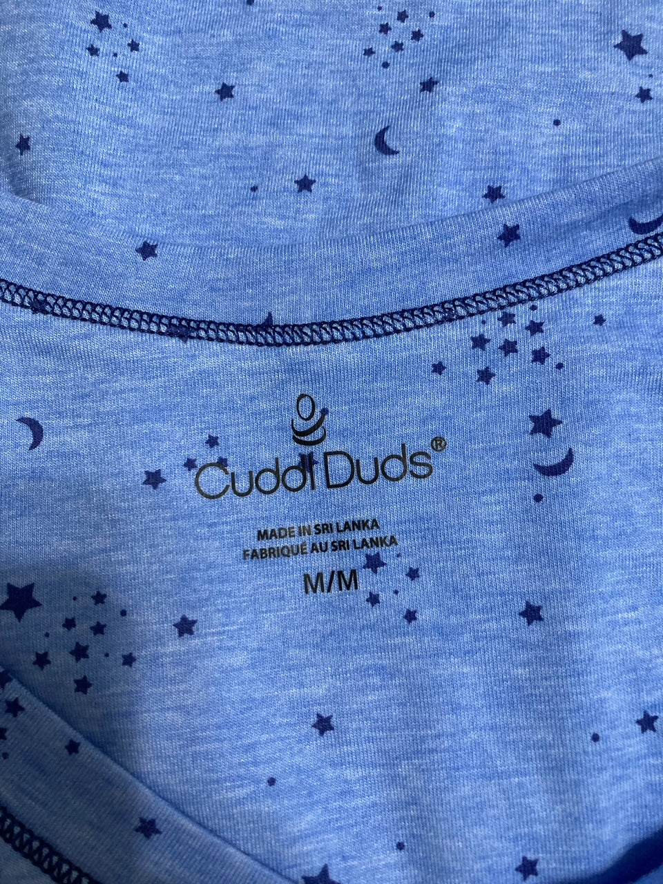 CUDDL DUDS Printed Elbow-Sleeve Pajama Set BLUE M