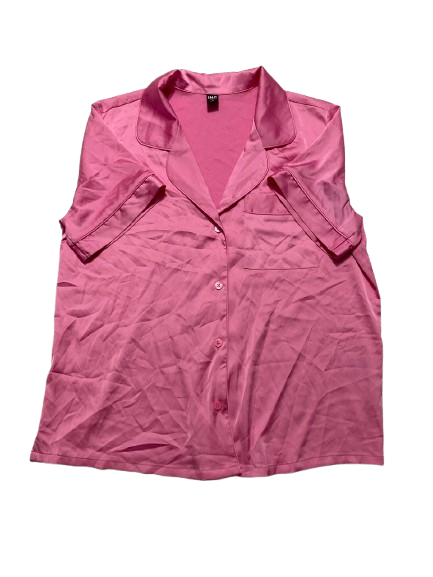 I.N.C Stretch Satin Notch Pajama top PINK M