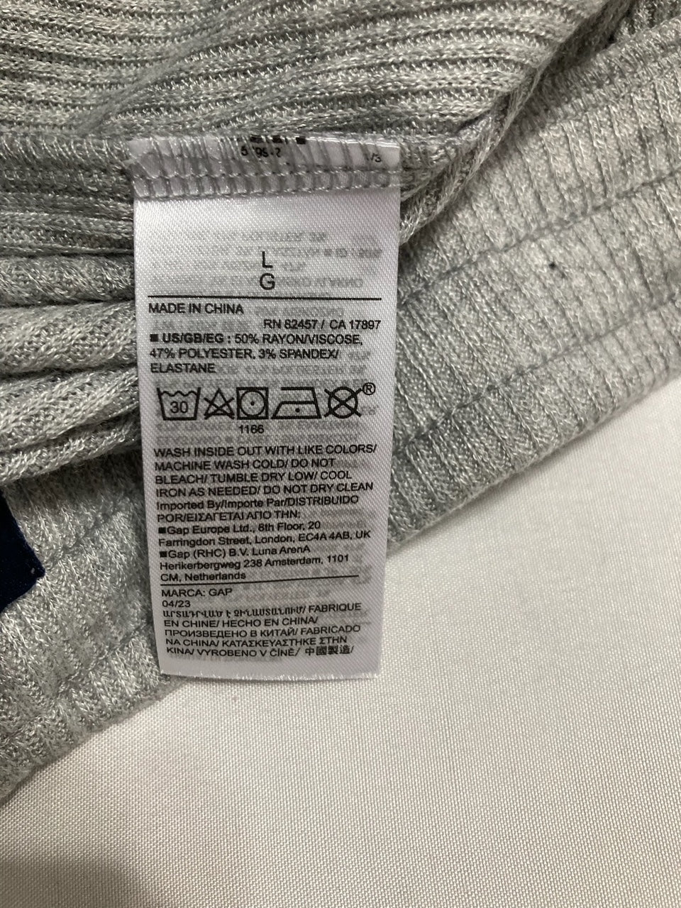 GAPBODY Waist Jogger Pajama Pants GRAY L