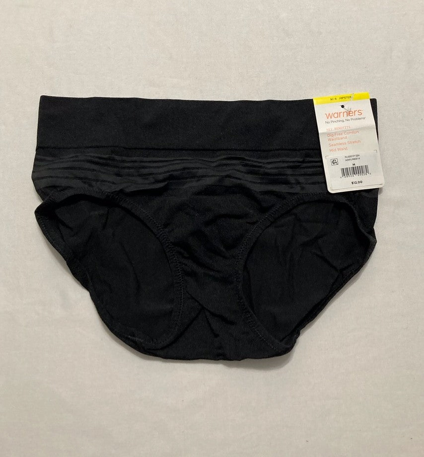 WARNER'S Dig-Free Comfort Waist Smooth and Seamless Hipster BLACK M