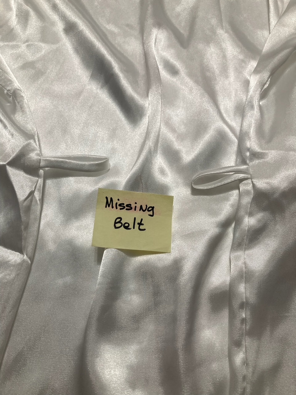 LINEA DONATELLA Bridesmaid Satin Wrap Robe WHITE L/XL