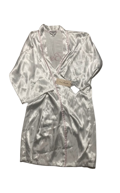 NWD LINEA DONATELLA Bride Satin Wrap Robe, Cami & Tap Shorts Set WHITE S