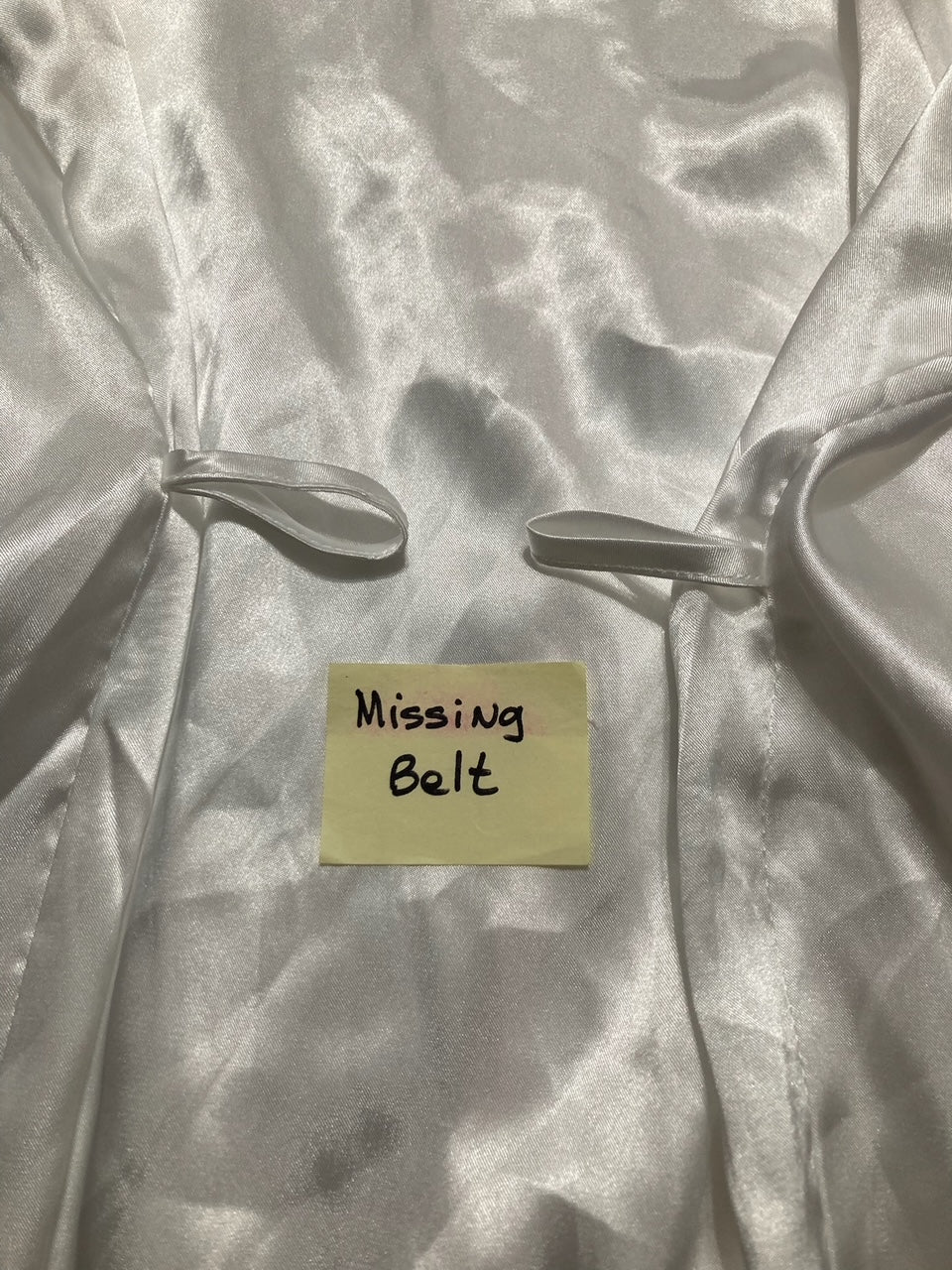 LINEA DONATELLA Bridesmaid Satin Wrap Robe WHITE L