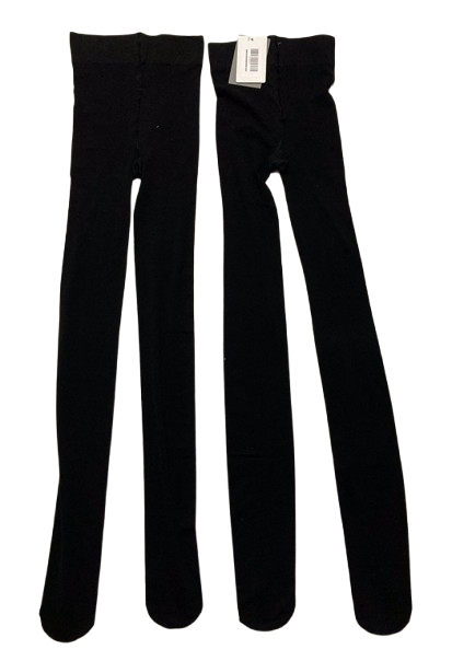 HUE 2 Pairs Opaque Control Top Tights BLACK 2