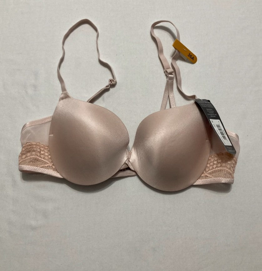 MAIDENFORM Underwire Love The Lift Smoothing Lace Demi Push-up Bra SANDSHELL 36A