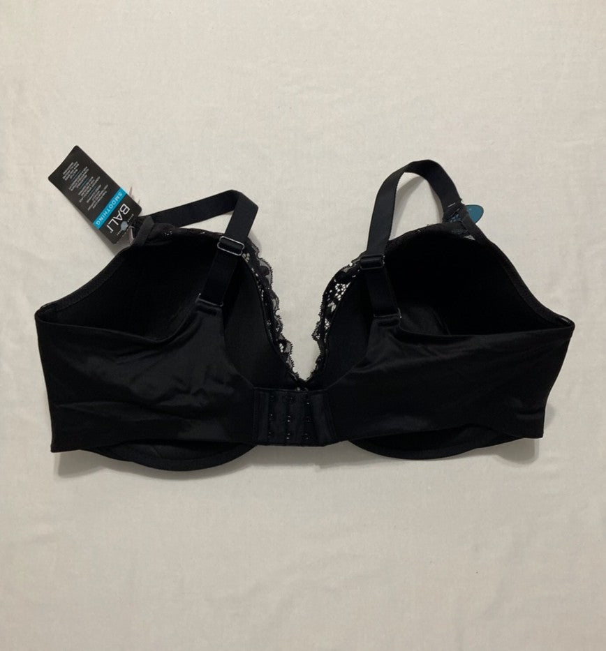 BALI Lace Underwire One Smooth U Comfort Stretch Convertible Bra BLACK 42D