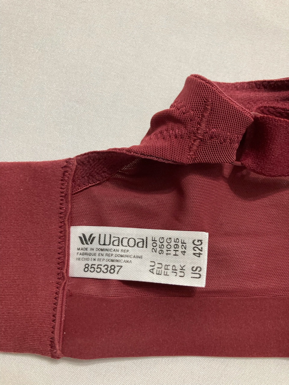 WACOAL Pendulous Shape Revelation Full Figure Unlined Underwire Bra CORDOVAN 42G