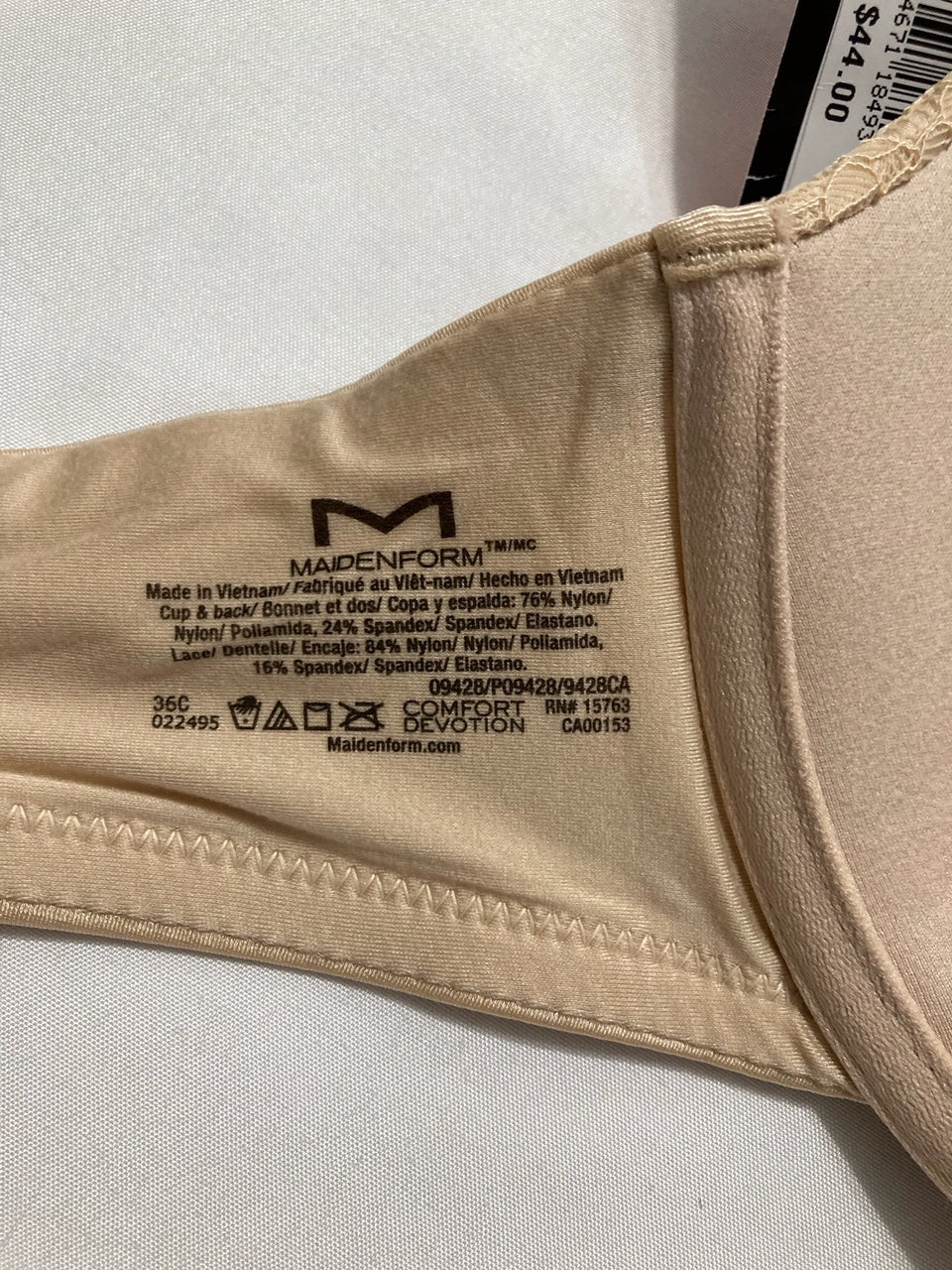 MAIDENFORM Natural Boost Demi Bra BEIGE 36C